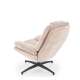 Lenestol DECLAN med fotskammel - stoff - beige