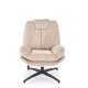 Lenestol DECLAN med fotskammel - stoff - beige