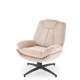Lenestol DECLAN med fotskammel - stoff - beige
