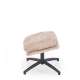 Lenestol DECLAN med fotskammel - stoff - beige
