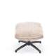 Lenestol DECLAN med fotskammel - stoff - beige