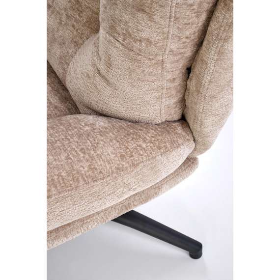 Lenestol PESTO med fotskammel - stoff - beige