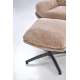 Lenestol PESTO med fotskammel - stoff - beige