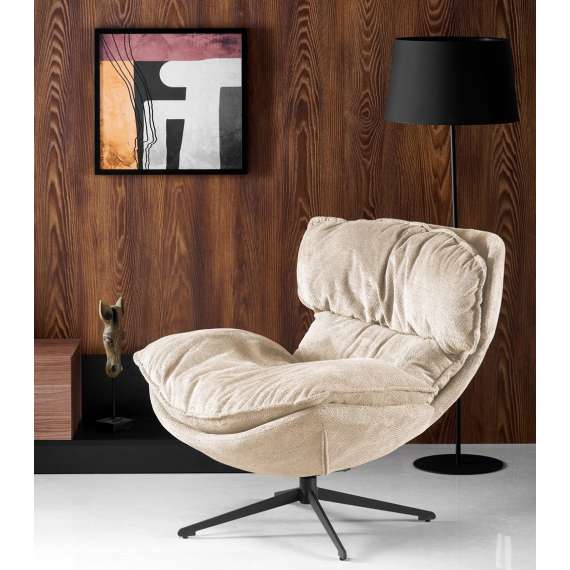 Lenestol ROGER - beige stoff - svingbar