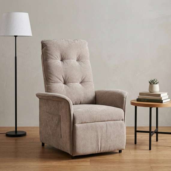 Lenestol NAXOS - reclinerfunksjon - beige stoff