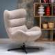Lenestol JACKIE - beige - svart metall ben