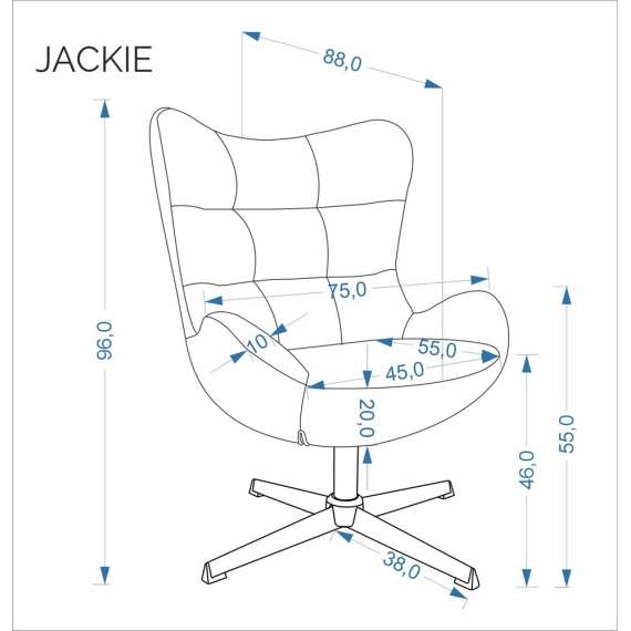 Lenestol JACKIE - beige - svart metall ben