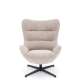 Lenestol JACKIE - beige - svart metall ben