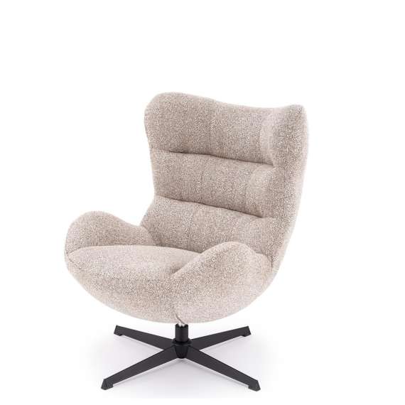 Lenestol JACKIE - beige - svart metall ben