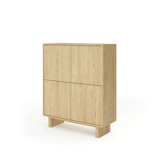 Skap Nabu 104x124 cm - eik - 4 dører - japandi