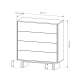 Kommode Nabu 94x104 cm - eik - 4 skuffer - japandi