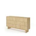 Kommode Nabu 154x83 cm - eik - 6 skuffer - japandi