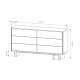 Kommode Nabu 154x83 cm - eik - 6 skuffer - japandi