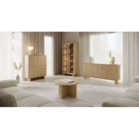 Sofabord Nabu 80x80 cm - eik - kvadratisk bord - japandi stil