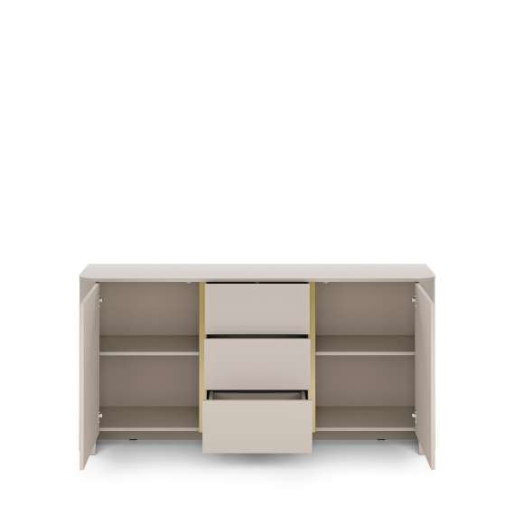 Skjenk Bari 168x84 cm - cashmere - 2 dører - 3 skuffer
