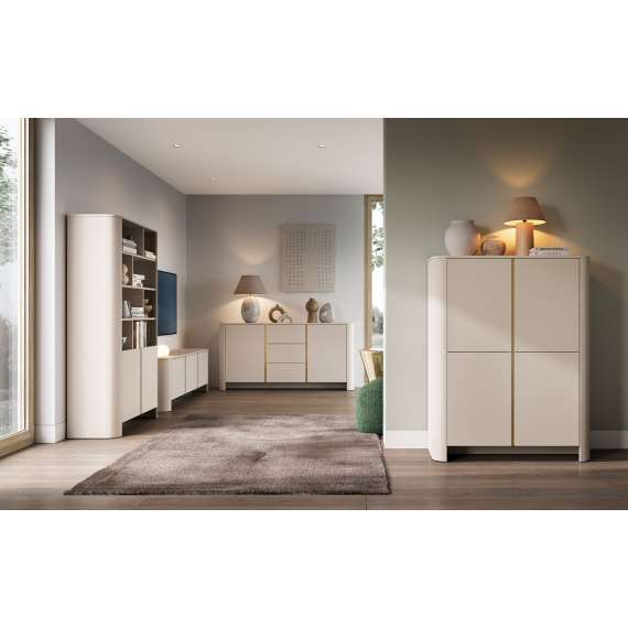 Tv-benk Bari 168x52 cm - cashmere - 3 dører