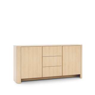 Skjenk Bari 168x84 cm - eik - 2 dører - 3 skuffer