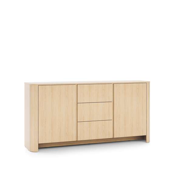 Skjenk Bari 168x84 cm - eik - 2 dører - 3 skuffer