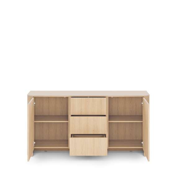 Skjenk Bari 168x84 cm - eik - 2 dører - 3 skuffer