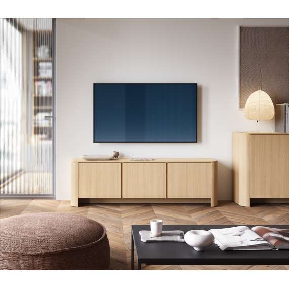 Tv-benk Bari 168x52 cm - eik - 3 dører