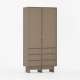 Garderobe Kabe SZK04 90-120x210 cm - Flere farger - 2 dører - 6 skuffer