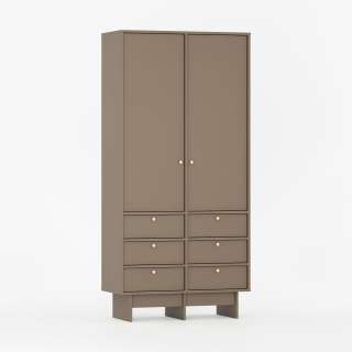 Garderobe Kabe SZK04 90-120x210 cm - Flere farger - 2 dører - 6 skuffer