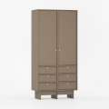 Garderobe Kabe SZK04 90-120x210 cm - Flere farger - 2 dører - 6 skuffer