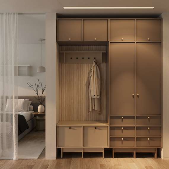 Garderobe Kabe SZK04 90-120x210 cm - Flere farger - 2 dører - 6 skuffer