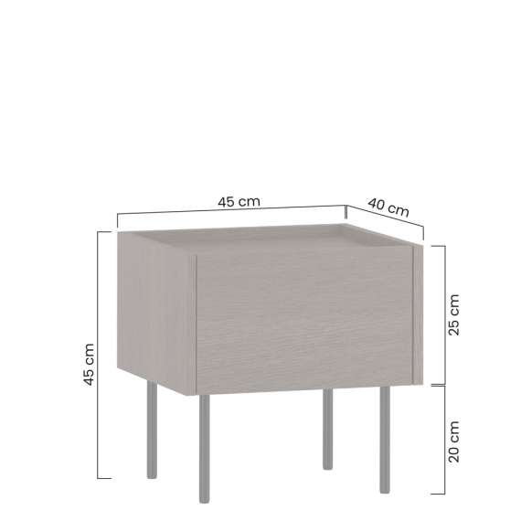 Nattbord DUNARI 45 cm - eik dunin - med skuff