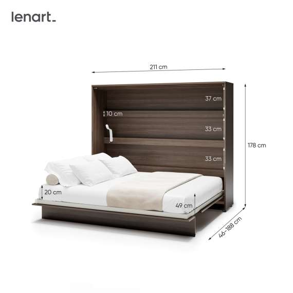 Skapseng Bed Concept 160x200 - horisontal - mørk eik