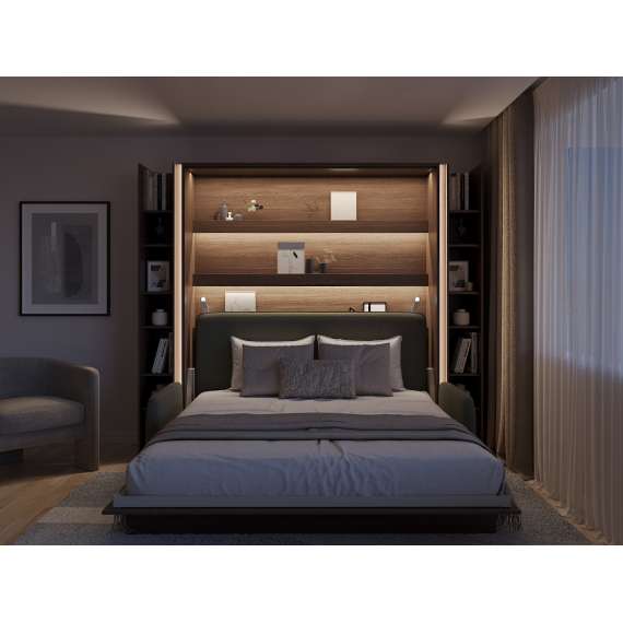 Skapseng Bed Concept 180x200 - vertikal - mørk eik