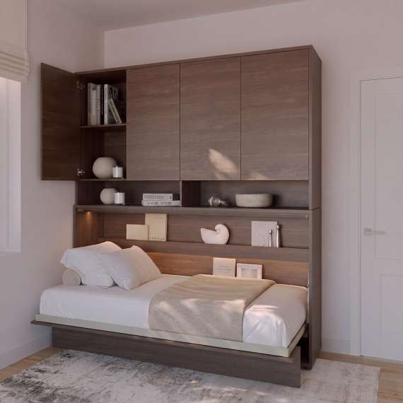 Overskap til Bed Concept skapseng 140 - mørk eik