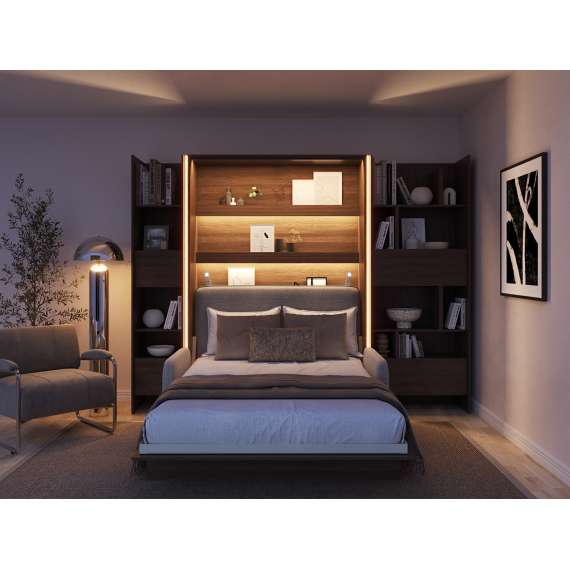 Skap 2D til Bed Concept skapseng - mørk eik