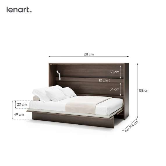 Skapseng Bed Concept 120x200 - horisontal - mørk eik