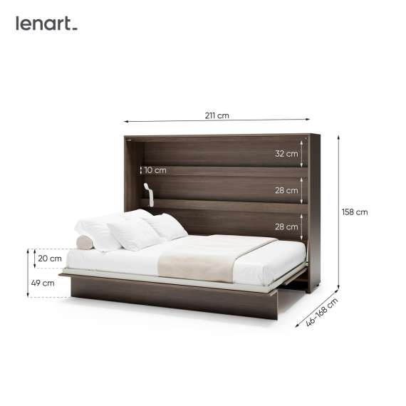 Skapseng Bed Concept 140x200 - horisontal - mørk eik