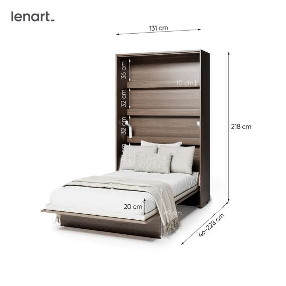 Skapseng Bed Concept 120x200 - vertikal - mørk eik