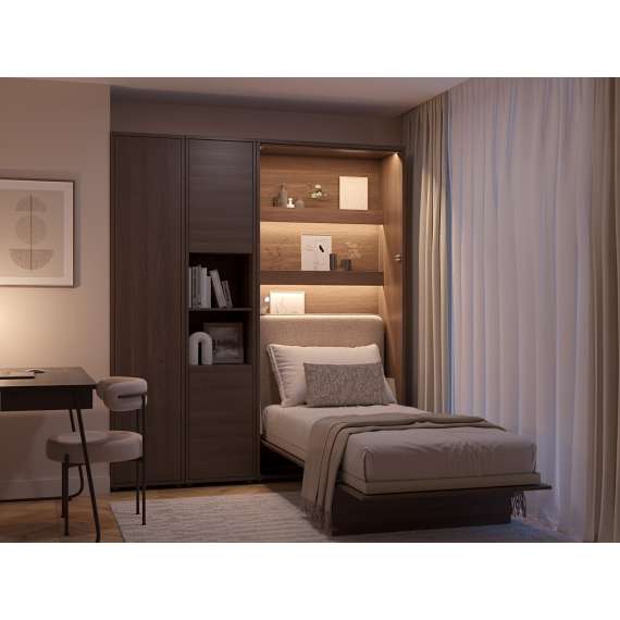 Skapseng Bed Concept 120x200 - vertikal - mørk eik