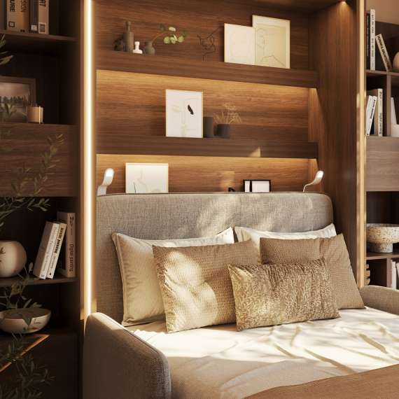 Skapseng Bed Concept 140x200 - vertikal - mørk eik