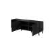 Tv-benk ABETO 150x52 cm - svart matt - svart høyglans fronter