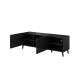 Tv-benk ABETO 150x52 cm - svart matt - svart høyglans fronter