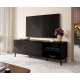 Tv-benk ABETO 150x52 cm - svart matt - svart høyglans fronter