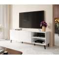 Tv-benk ABETO 150x52 cm - hvit matt - hvit høyglans fronter