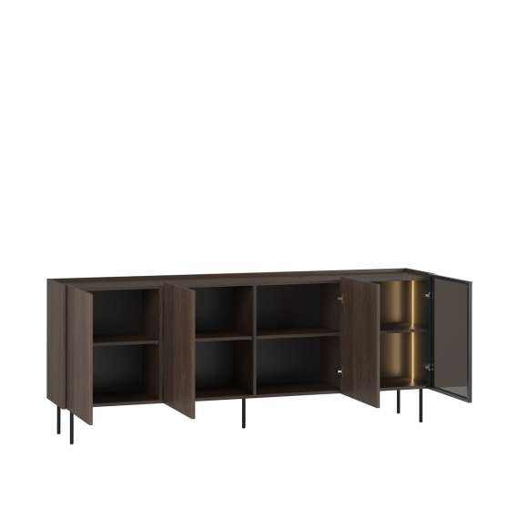 Skjenk Dunari 220x87 - brun eik - med belysning