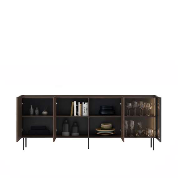 Skjenk Dunari 220x87 - brun eik - med belysning