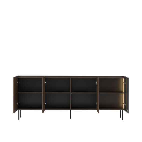 Skjenk Dunari 220x87 - brun eik - med belysning