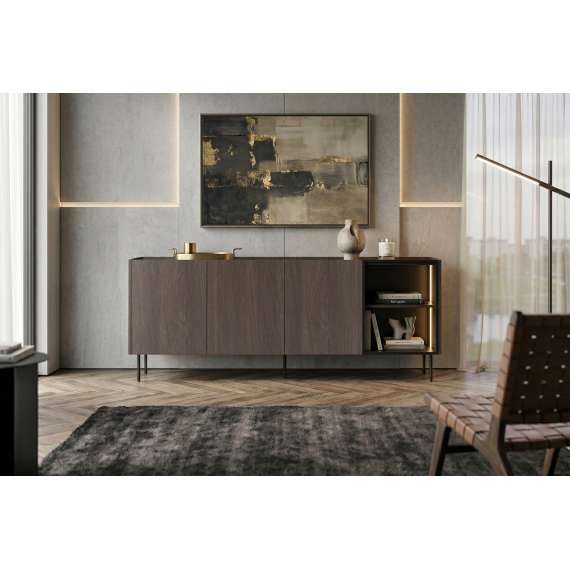 Skjenk Dunari 220x87 - brun eik - med belysning