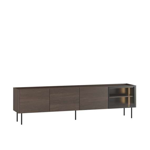 Tv-benk Dunari 220x60 - brun eik - med belysning