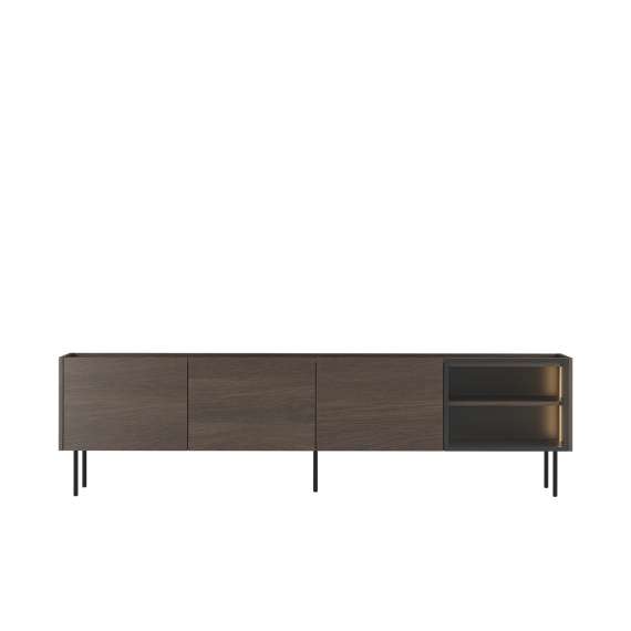 Tv-benk Dunari 220x60 - brun eik - med belysning