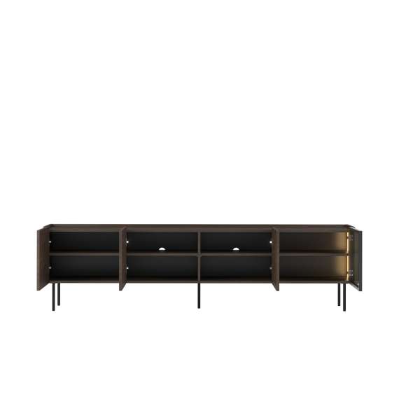 Tv-benk Dunari 220x60 - brun eik - med belysning