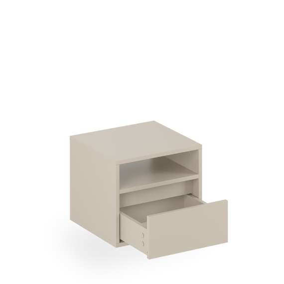 Vegghengt nattbord Zolia - 40x34 cm - cashmere - 1 skuff